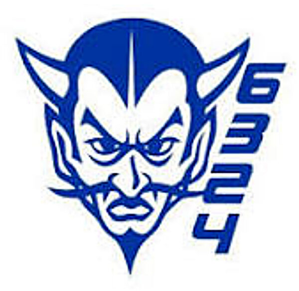 A blue and white graphic of a devil’s head with pointed ears, horns, and sharp facial features. To the right of the head are the bold blue numbers 6324 arranged vertically.