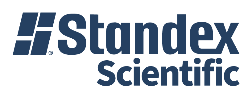 The Standex Scientific logo features a blue geometric icon of four rectangles, symbolizing precision and innovation in the scientific field, alongside the words Standex Scientific in bold blue letters on a white background.